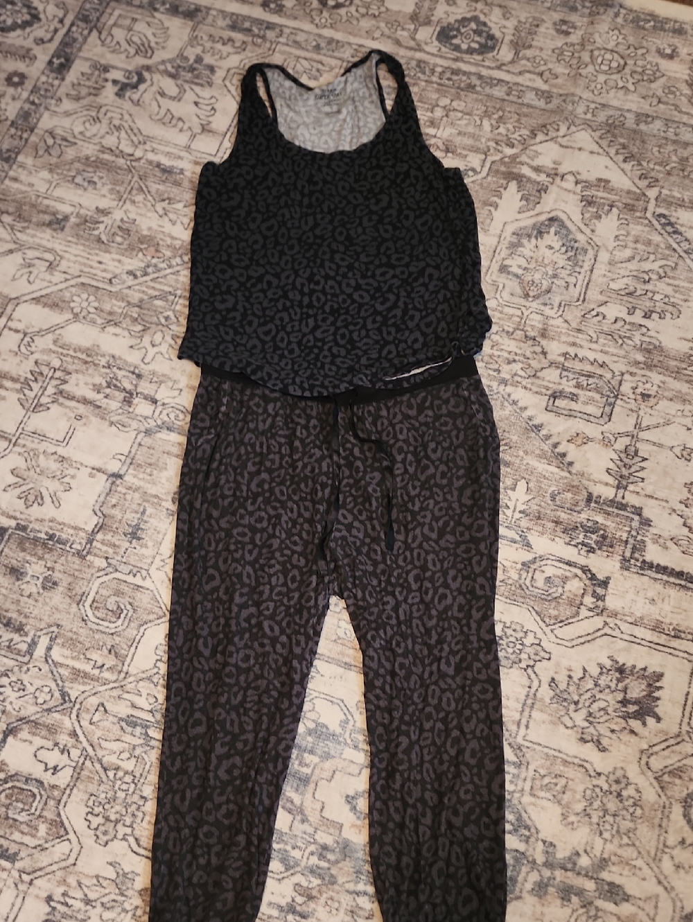 Torrid Womens Size 1 (14-16) Black Leopard Print Pajama Set. Soft